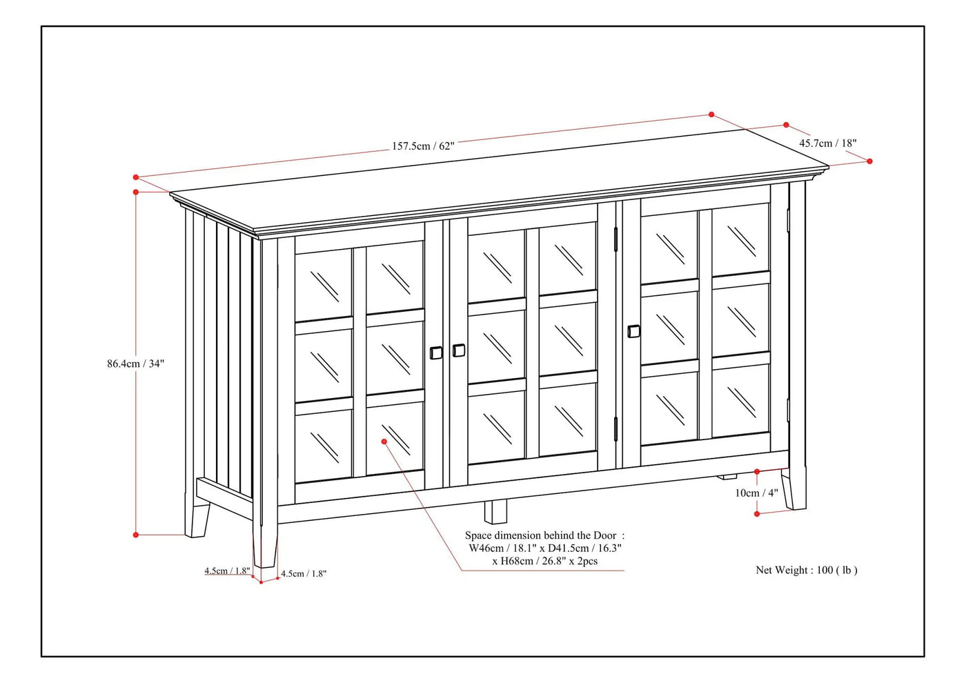 Acadian - Wide Storage Cabinet Handcrafted by Unique Piece Furniture