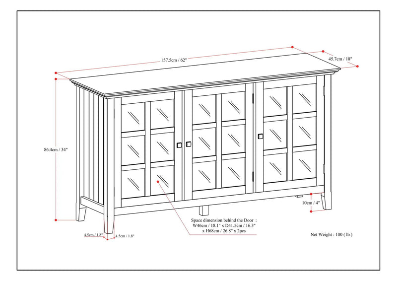 Acadian - Wide Storage Cabinet Handcrafted by HouseOfZazla