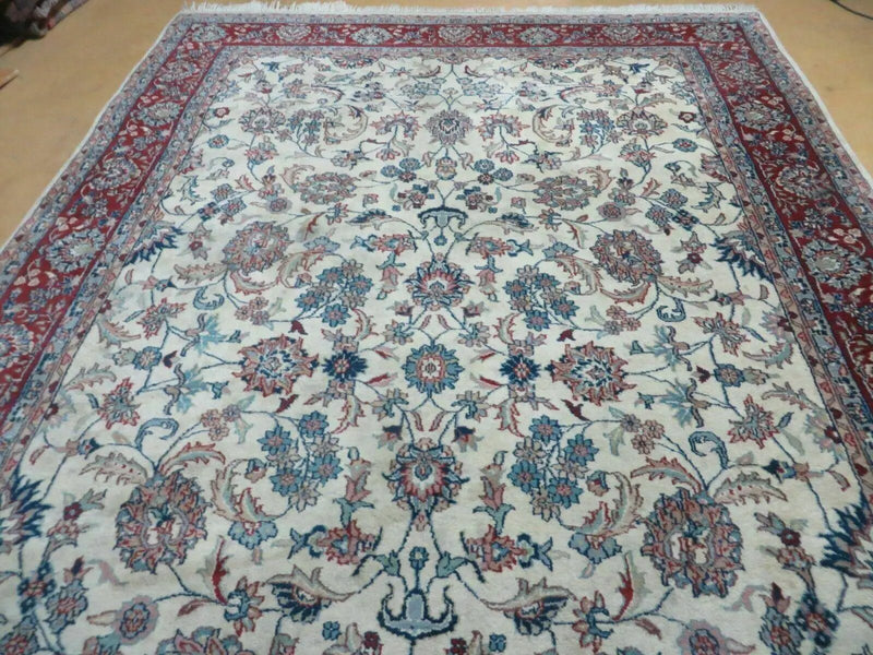 6' X 9' Vintage Handmade Fine Chinese Floral Oriental Wool Rug Carpet Beige by Jewel Rugs