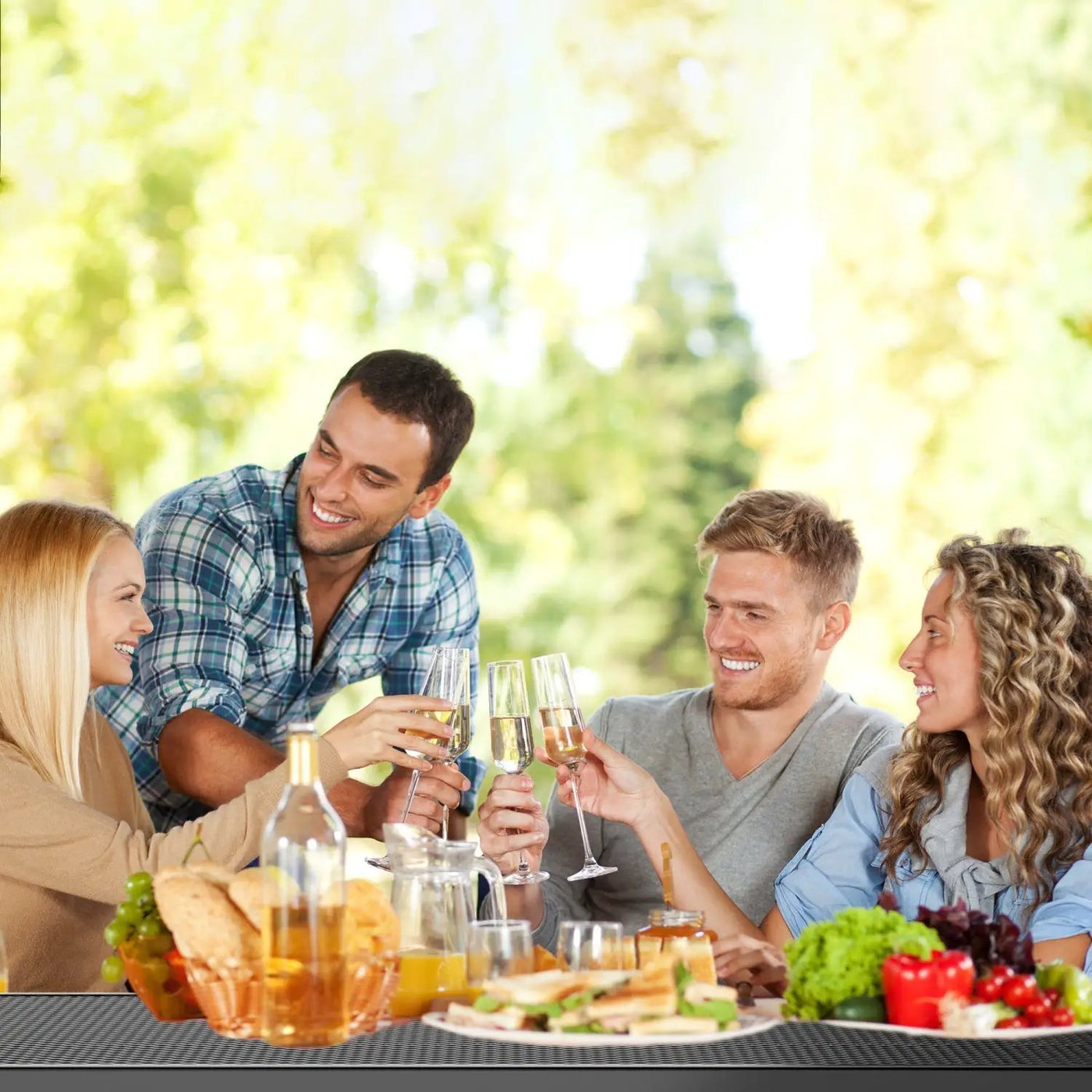 46" Square Picnic Table With Umbrella Hole by Chery Industrial