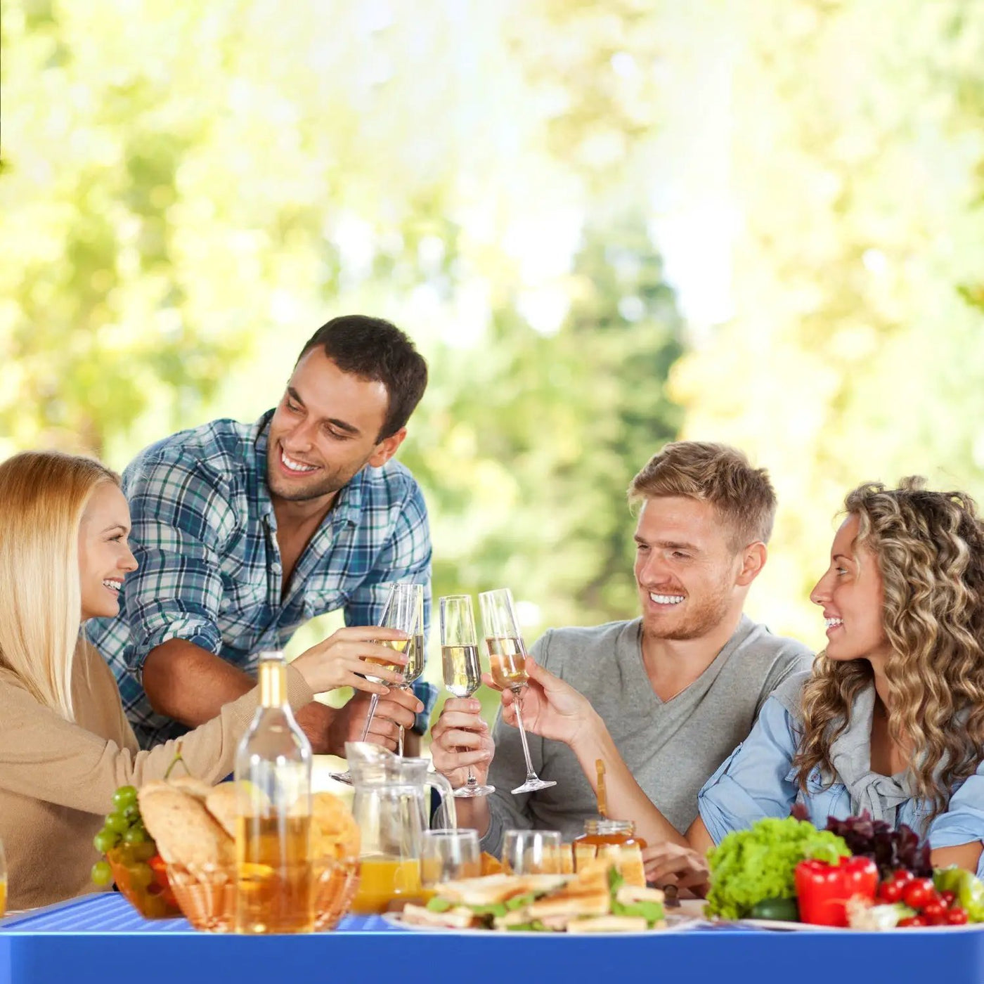 46" Square Picnic Table With Umbrella Hole by Chery Industrial