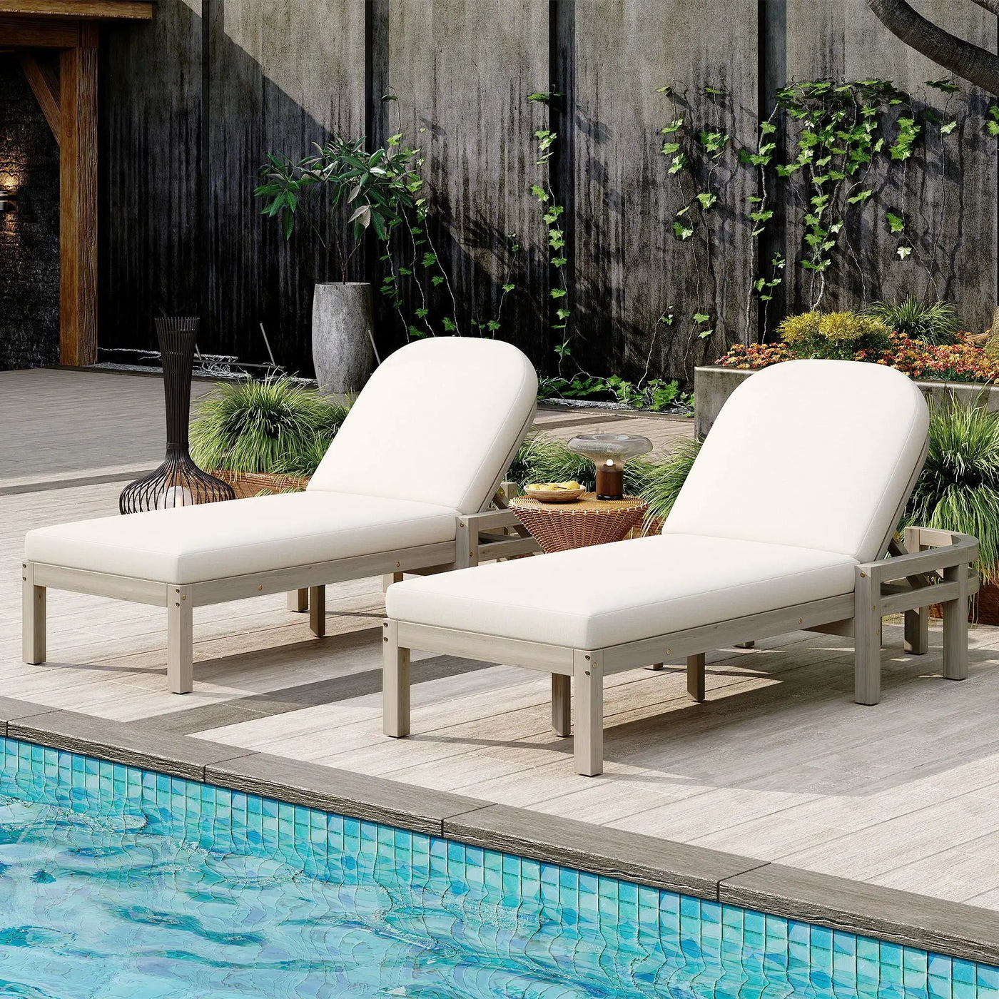 Outdoor Chaise Lounge With 5 Position Adjustable Backrest (Set of 2) by Unique Piece Furniture
