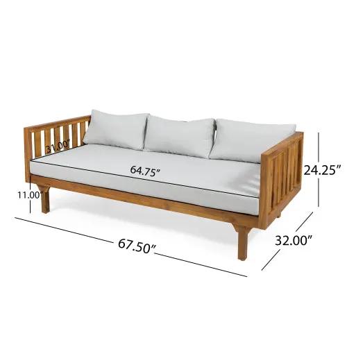 Acacia Wood Patio Furniture Set: Outdoor Daybed & Coffee Table by HouseOfZazla