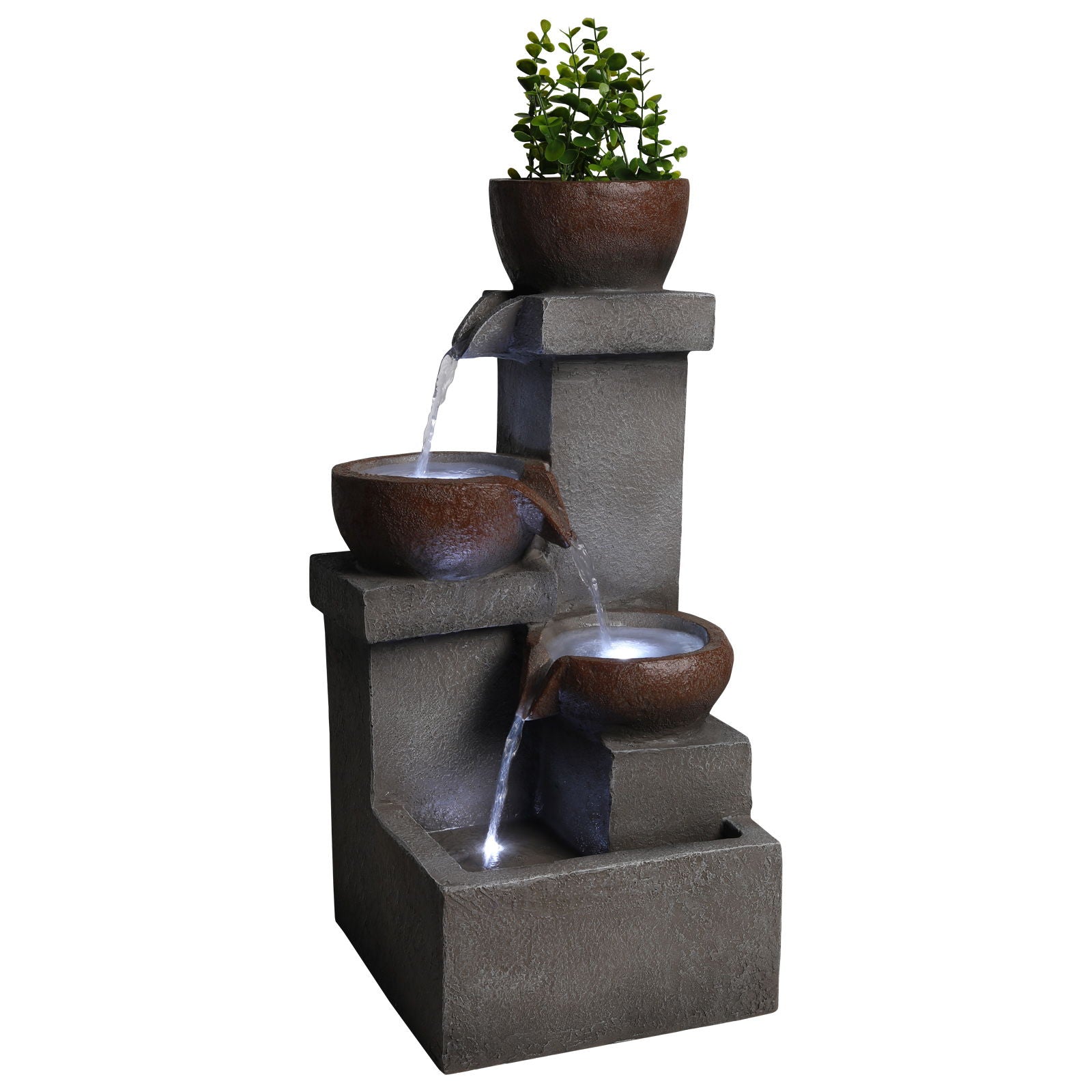 LED Waterfall Fountain Outdoor For Garden - Gray by HouseOfZazla