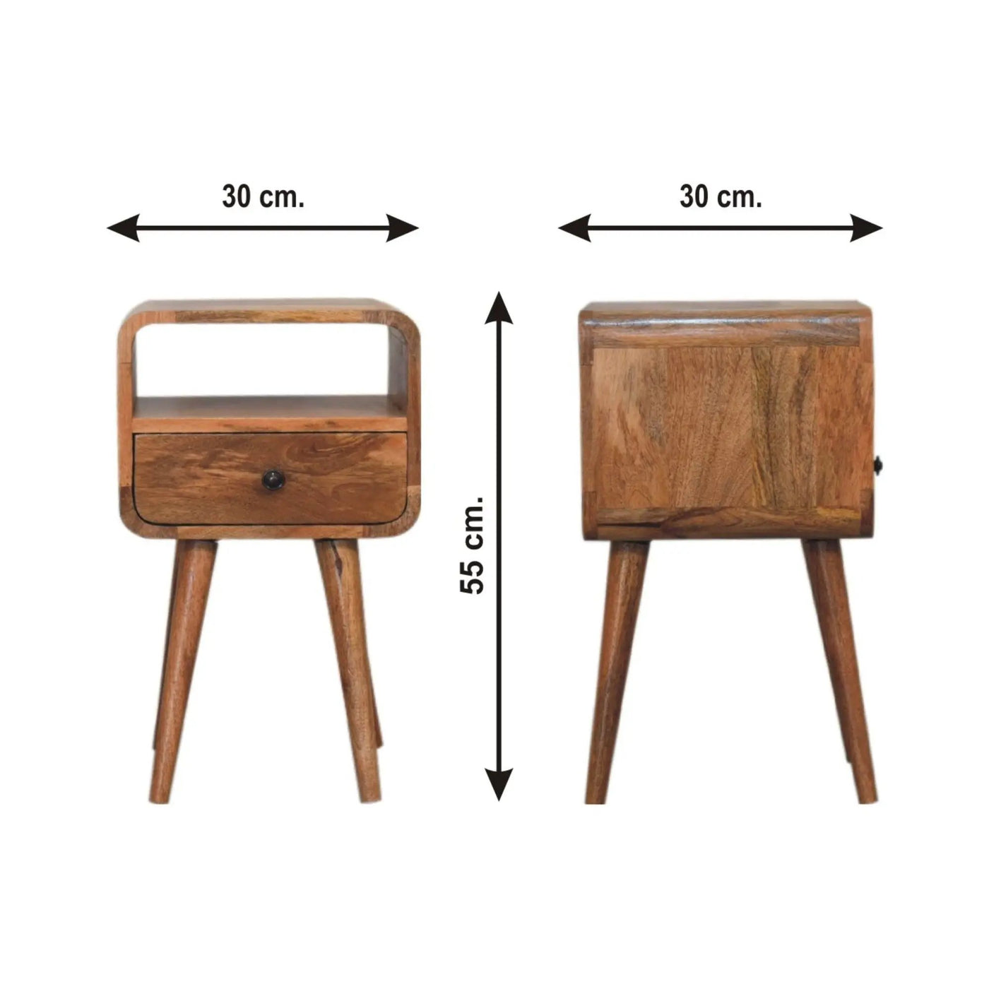 Mini Curve Open Bedside Nightstand by Unique Piece Furniture