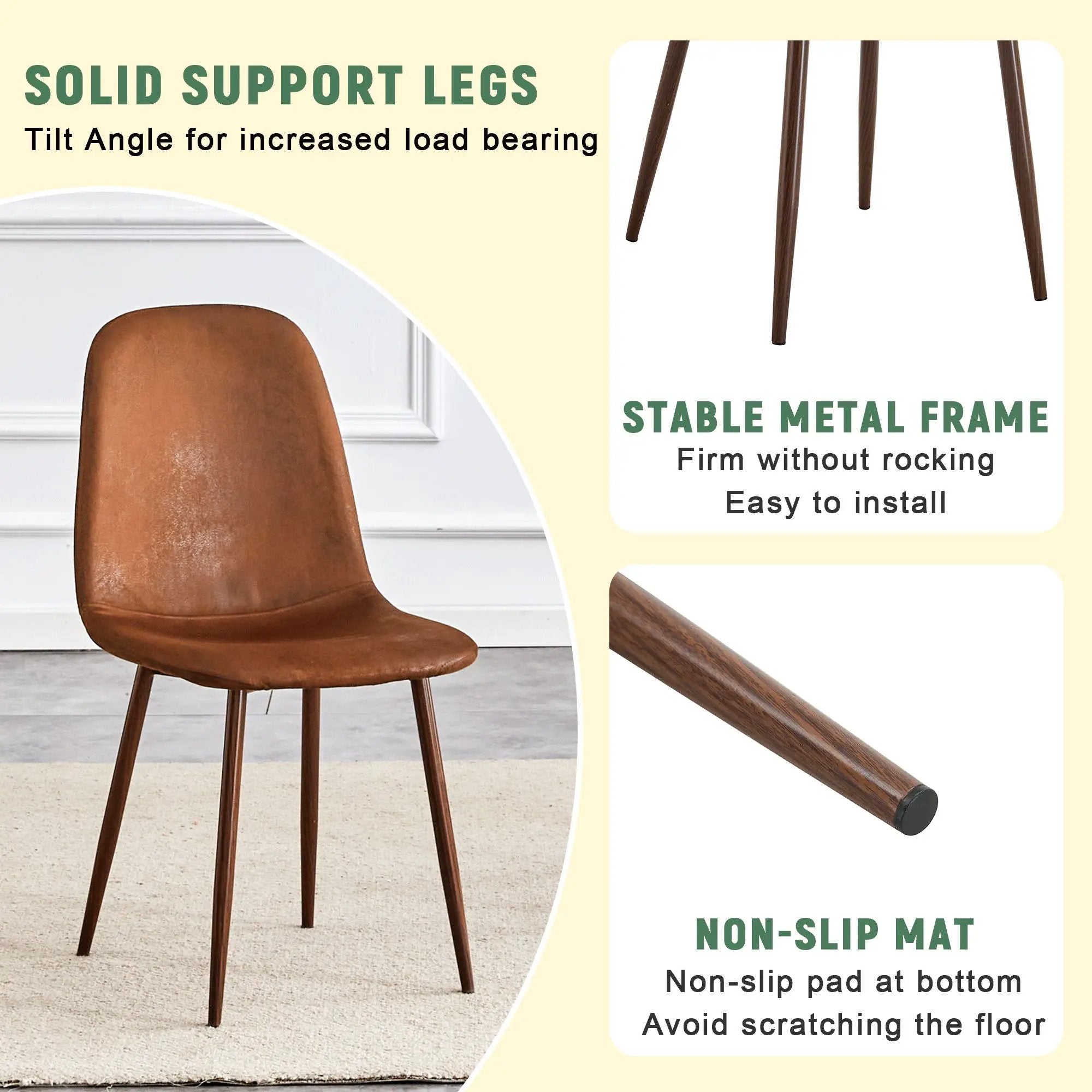 (Set of 4) Backrest AndTransfer Legs Chairs Adding A Touch Of Elegance To Minimalist And Scandinavian Style Homes - Walnut by HouseOfZazla
