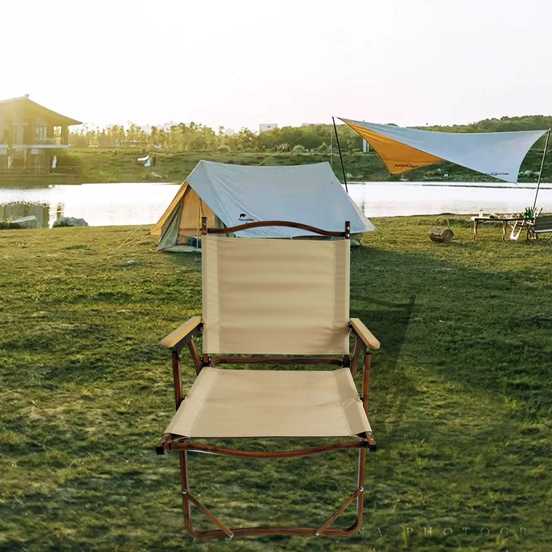 Comfy - Foldable And Portable Chair With Armrests, Indoor And Outdoor Universal (Set of 4) - Brown by HouseOfZazla