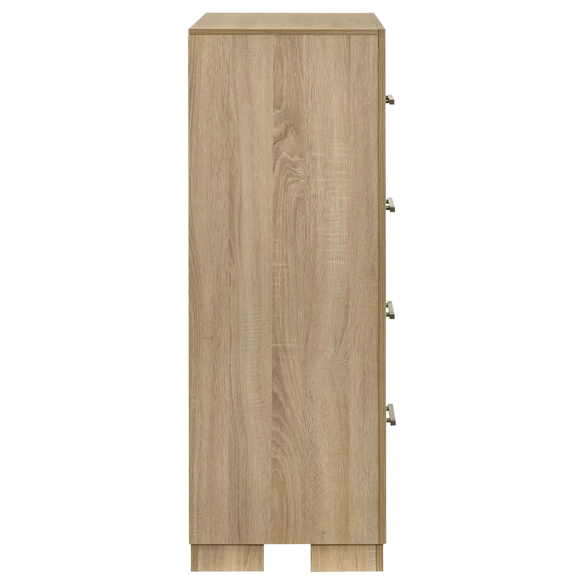 Arielle 4-drawer Bedroom Chest of Drawers Light Oak by Unique Piece Furniture