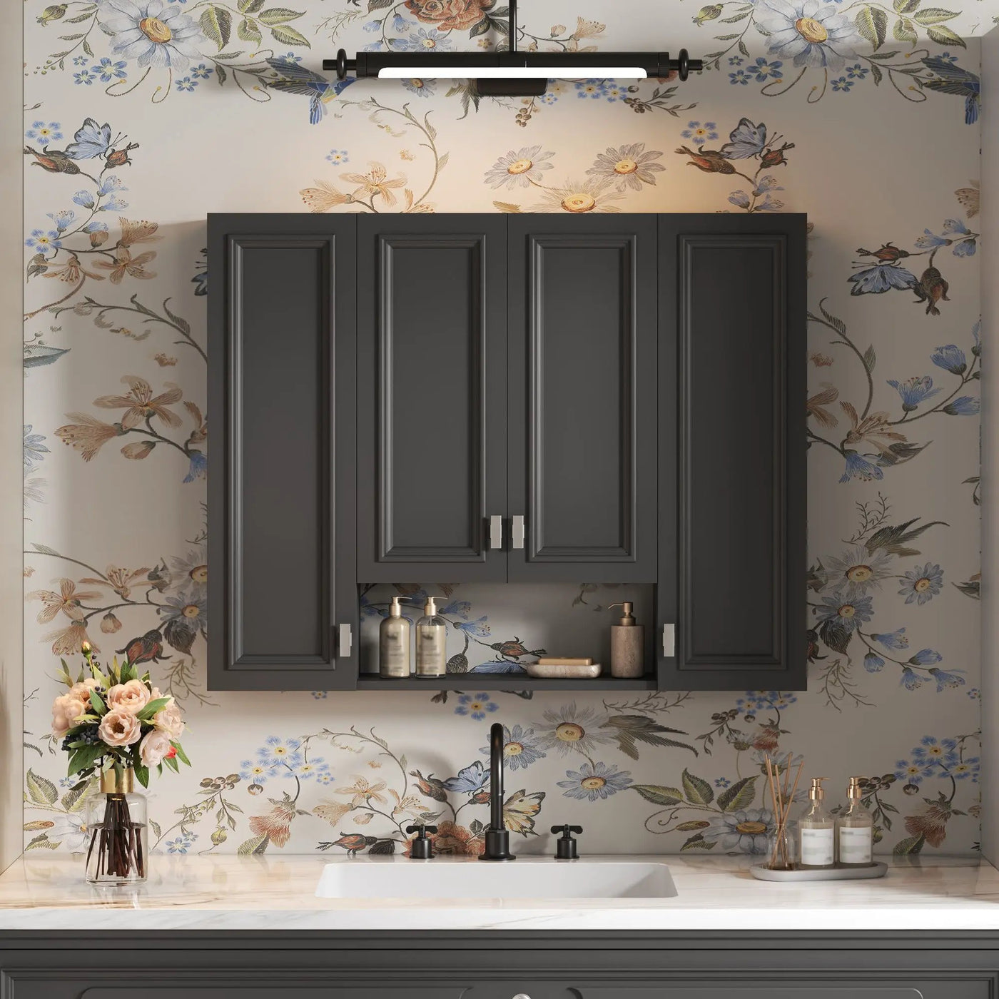 Wall Mounted Bathroom Cabinet With 5 Adjustable Shelves by HouseOfZazla