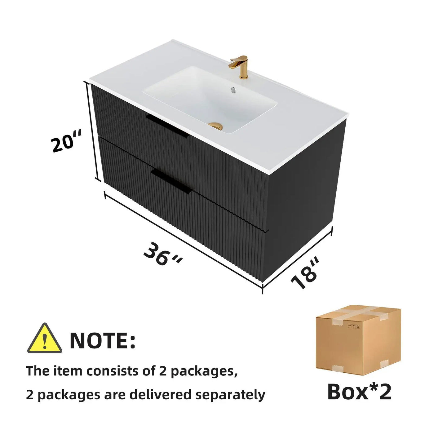 Modern Wall Mounted Floating Bathroom Vanity With Sink And Drawers by Unique Piece Furniture