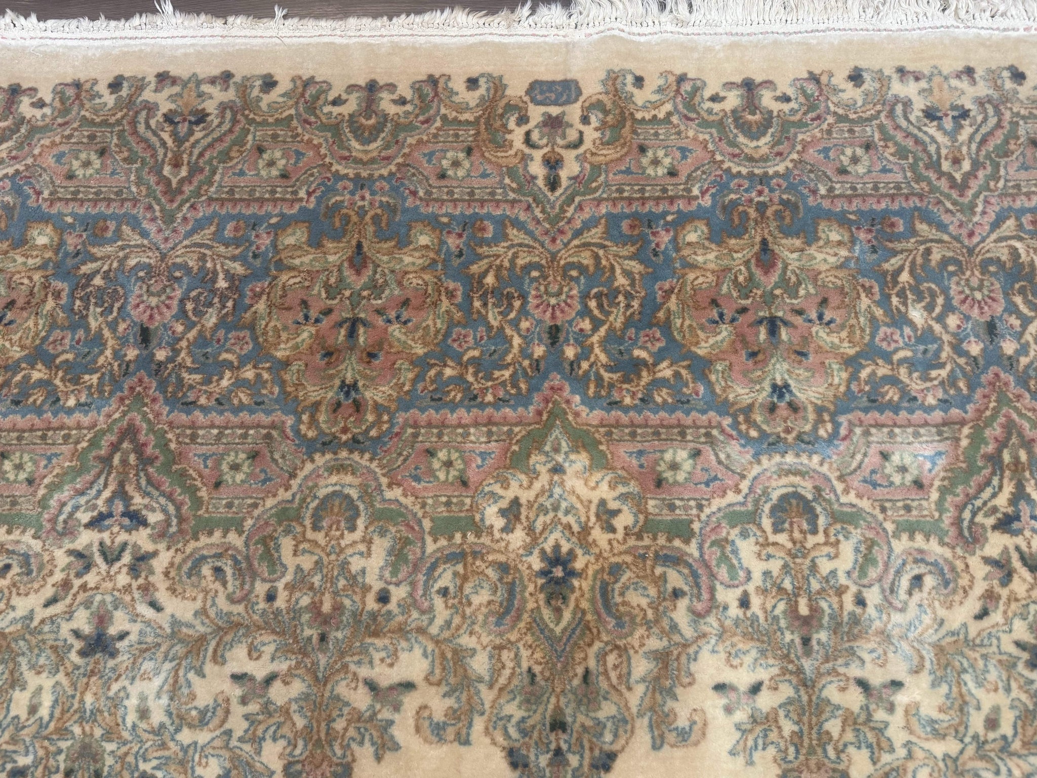 Palace Size Persian Kerman Rug 12x18, Floral Semi Open Field, Signed, Fine 240 KPSI by Jewel Rugs