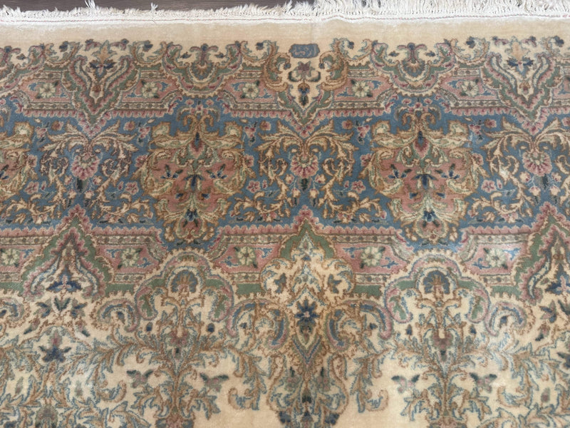 Palace Size Persian Kerman Rug 12x18, Floral Semi Open Field, Signed, Fine 240 KPSI by Jewel Rugs
