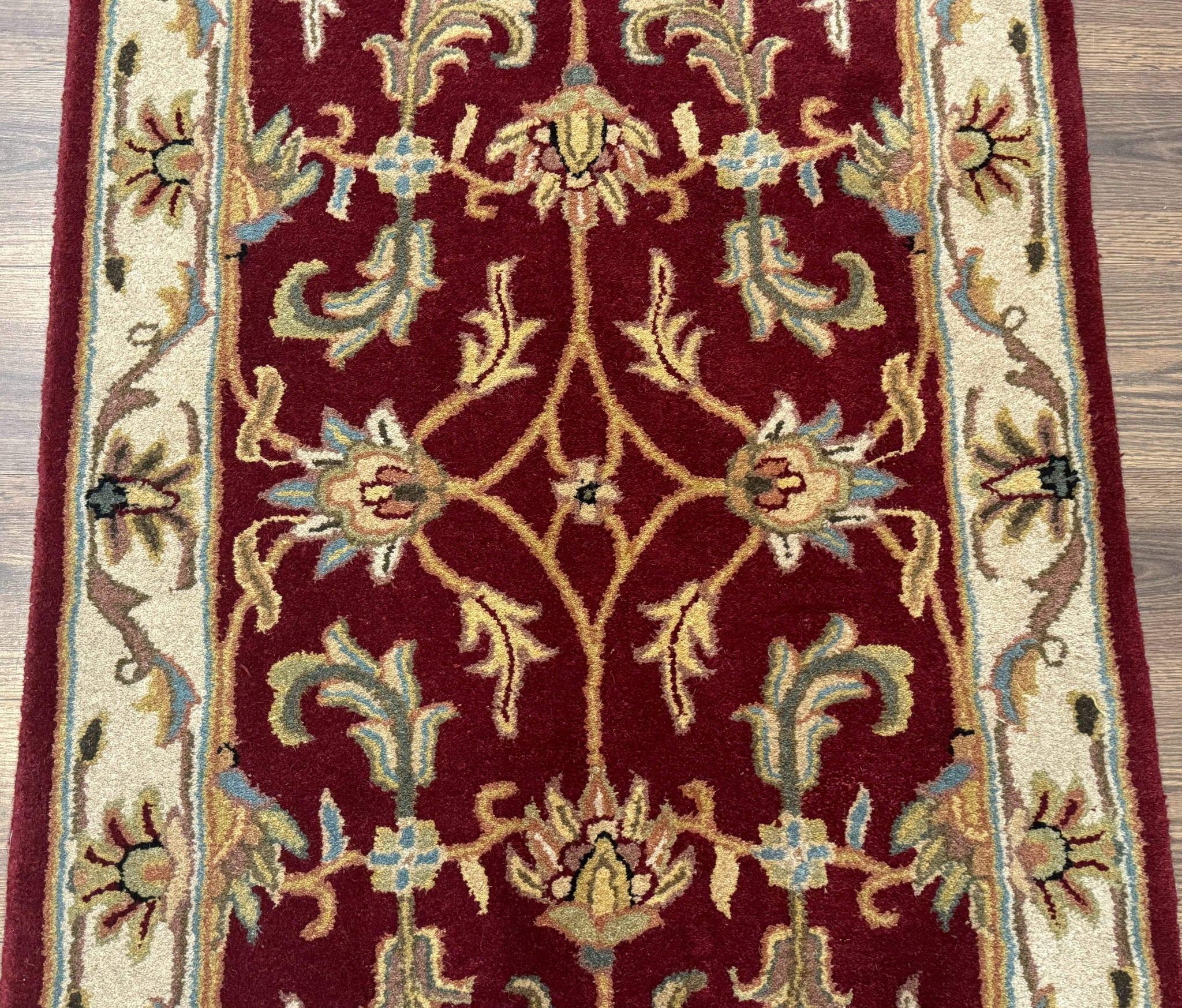 Small Floral Wool Rug 3x5, Safavieh Heritage Collection, Dark Red, Pair B by Jewel Rugs