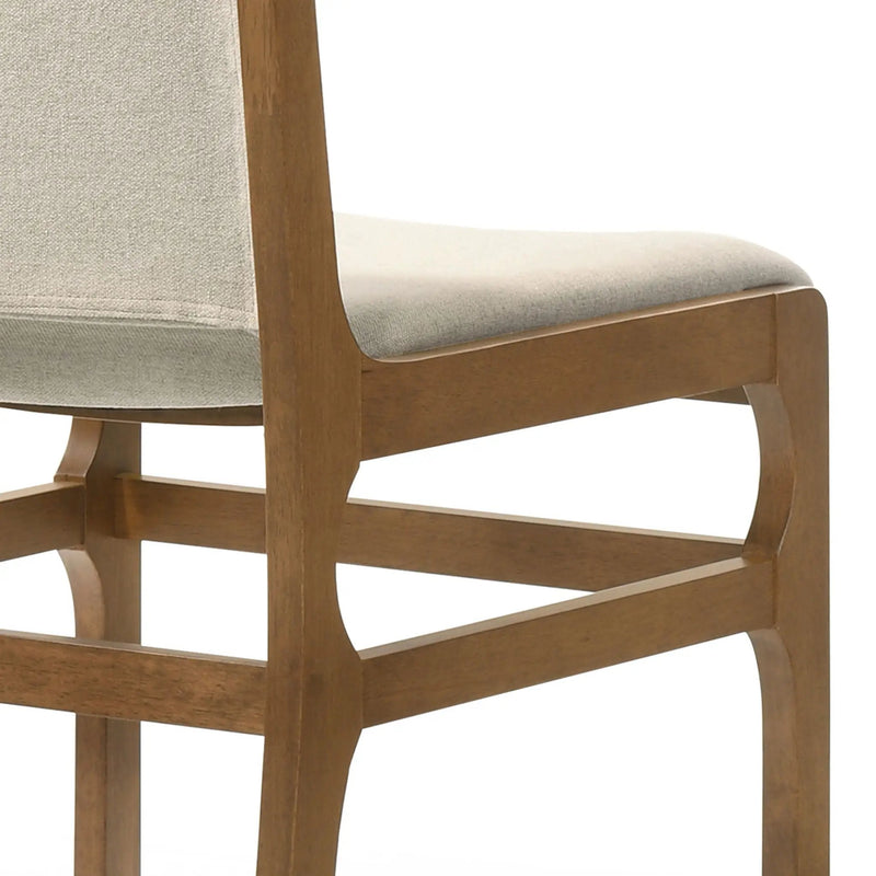 Contemporary Dining Chair Set Upholstered Fabric With Rubberwood Frame by HouseOfZazla