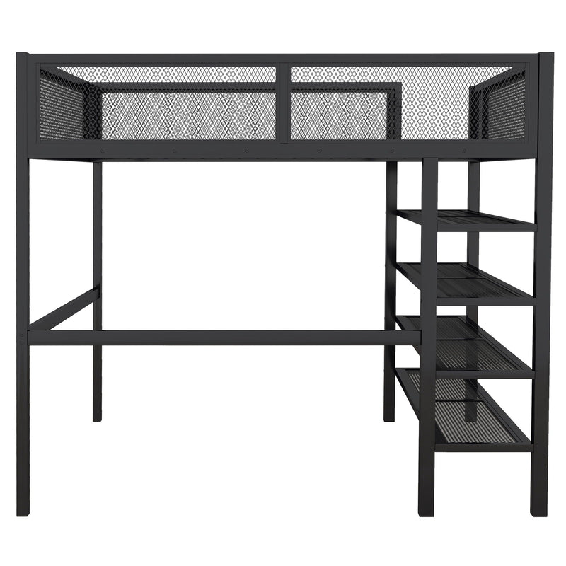 Loft Bed With 4 Tier Shelves And Storage by HouseOfZazla