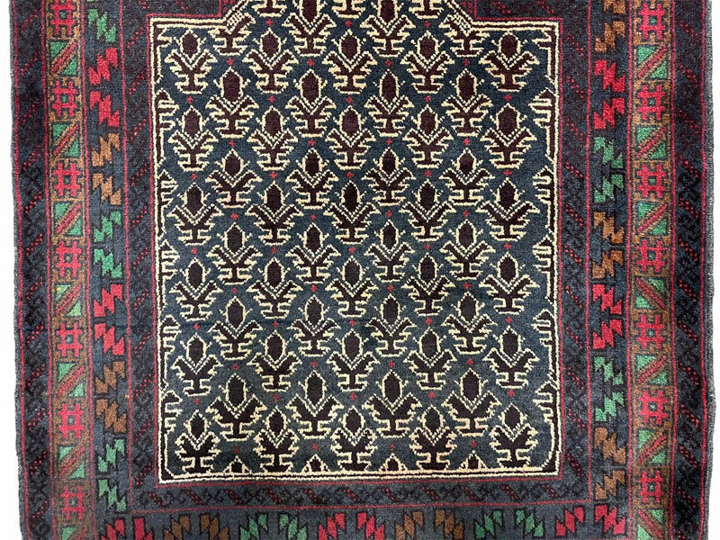 3x5 New Vintage Handmade Wool Rug Tribal Balouch Turkoman Prayer Rug Veggie Dyes by Jewel Rugs