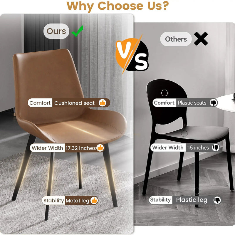 Modern Dining Chair Living Room Metal Leg Dining Chair (Set of 2) by HouseOfZazla