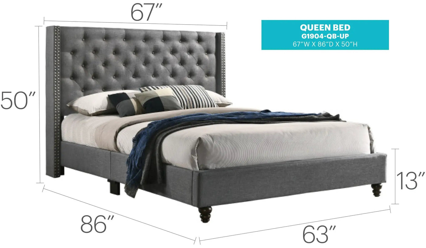 Nailhead Bed Transitional Vibrant by HouseOfZazla