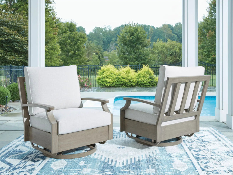 Rainier Ranch - Swivel Glider Chair With Cushion - Brown / Beige by Unique Piece Furniture