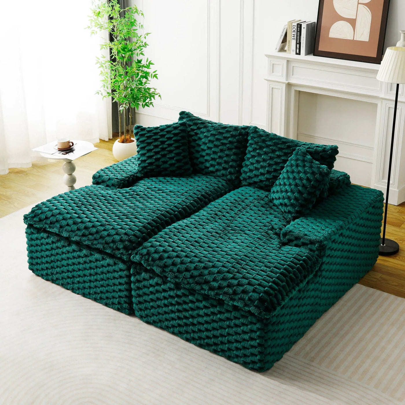 Double Chaise Lounge With Full Compressed Sponge by HouseOfZazla
