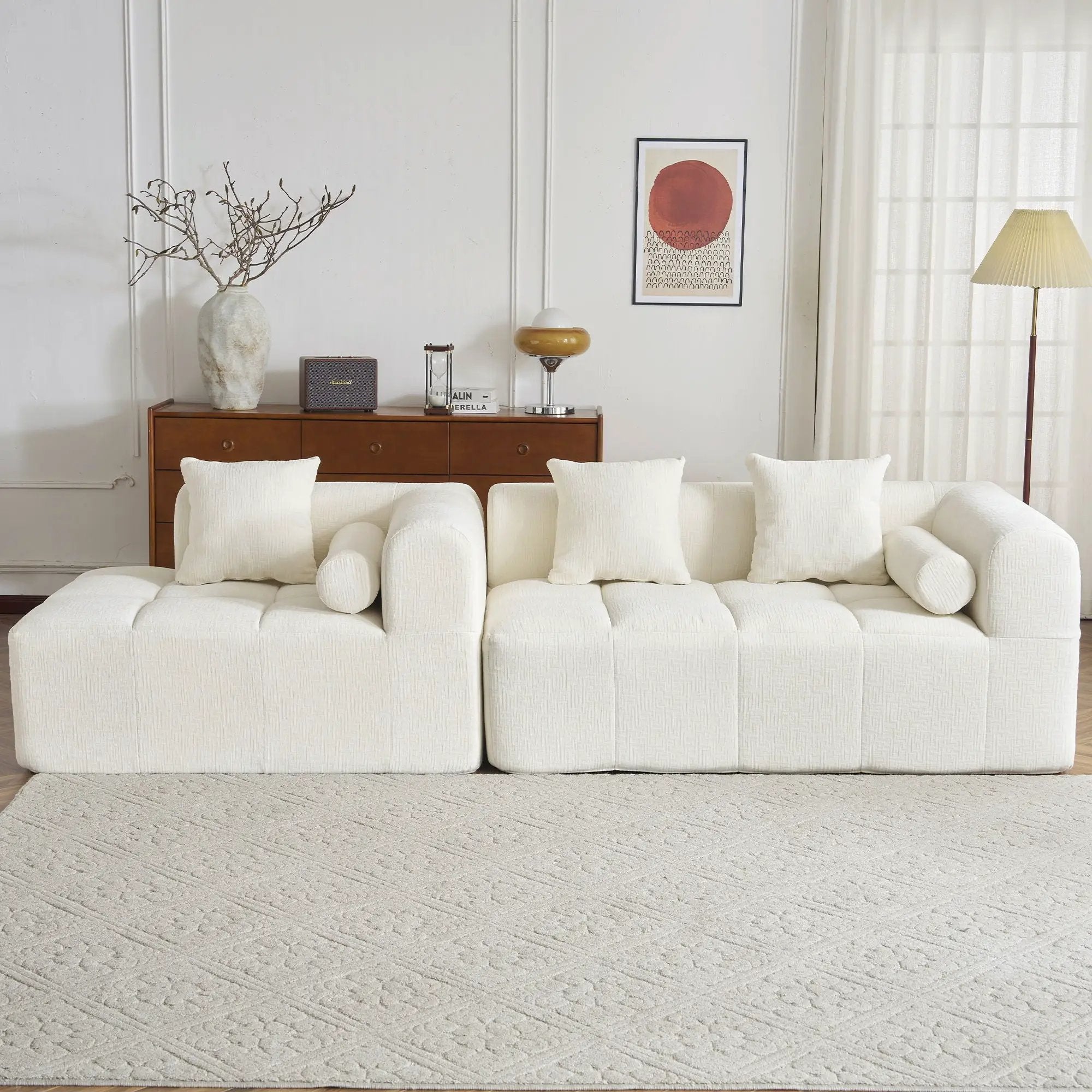 Sectional Free Combined Sofa With 2 Side Pockets by HouseOfZazla
