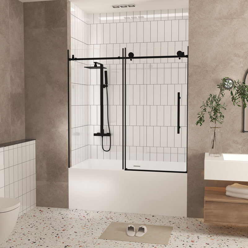 Frameless Shower Door With Handle by HouseOfZazla