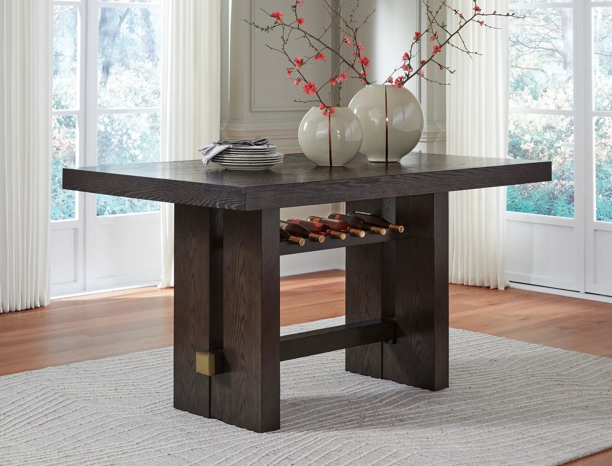 Burkhaus - Rectangular Dining Room Counter Table - Dark Brown by Unique Piece Furniture