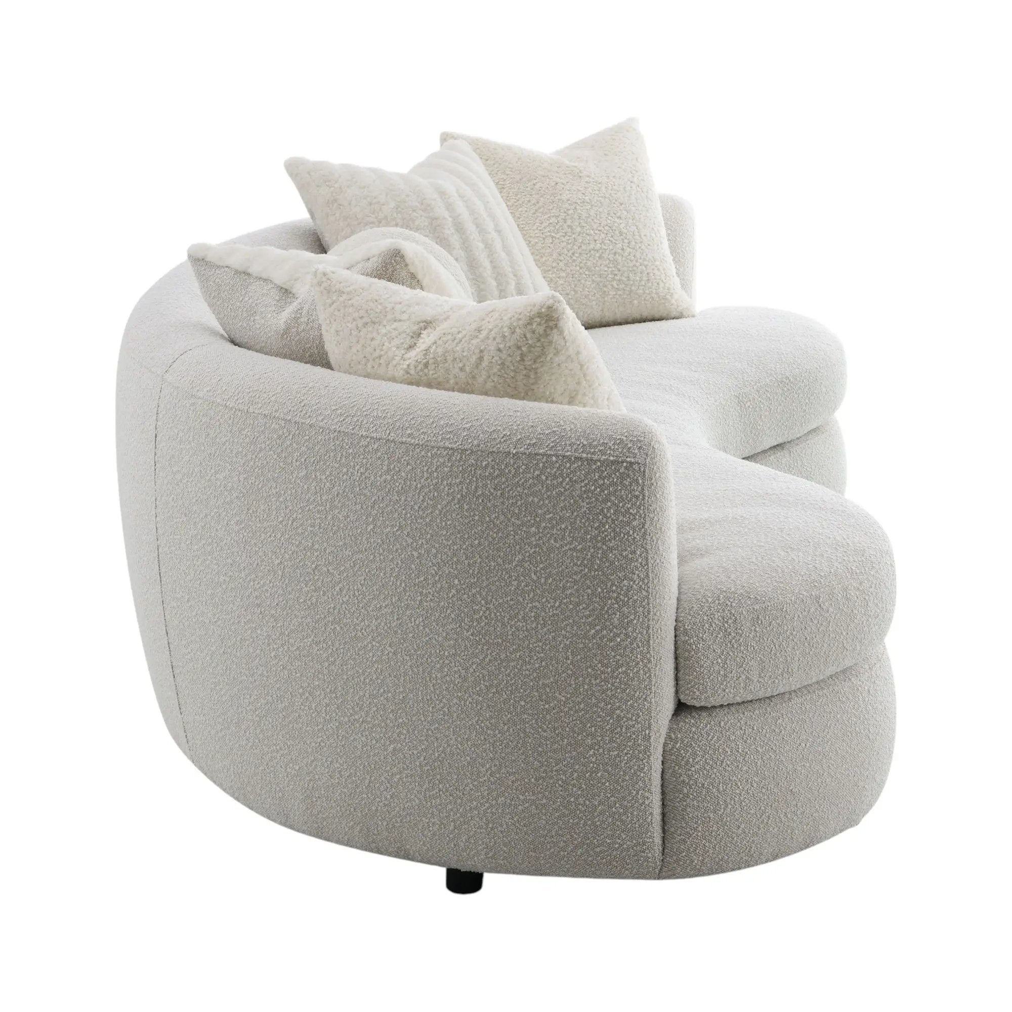 Iniko - Boucle Sofa With Toss Pillows - Beige by Unique Piece Furniture