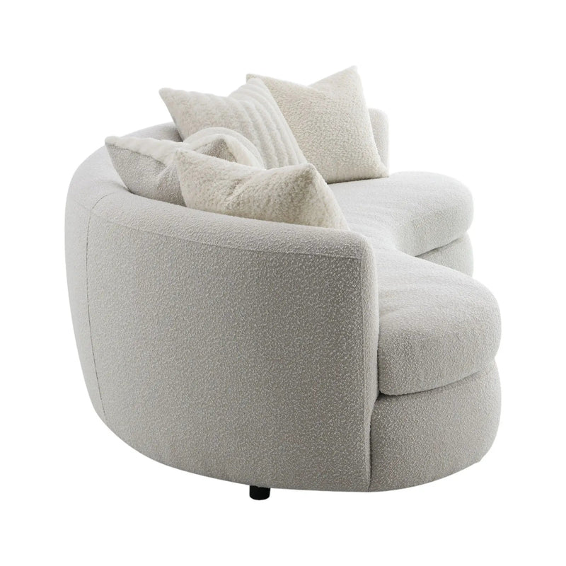 Iniko - Boucle Sofa With Toss Pillows - Beige by Unique Piece Furniture