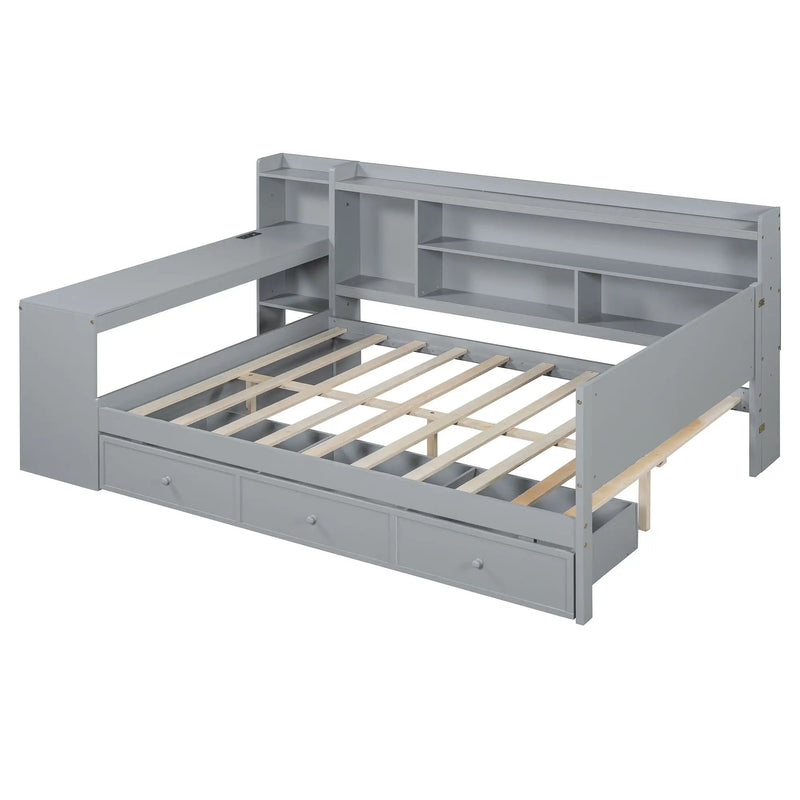 Daybed With 3 Drawers USB Ports And Desk by HouseOfZazla