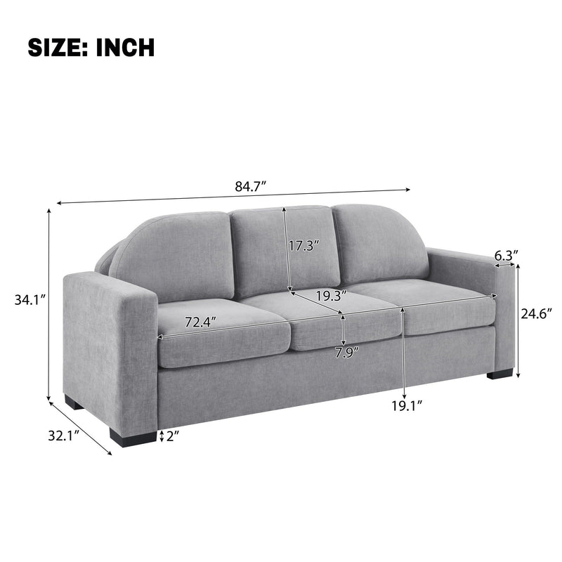 Modern 3 Seater Sofa With Curved Backrest by HouseOfZazla