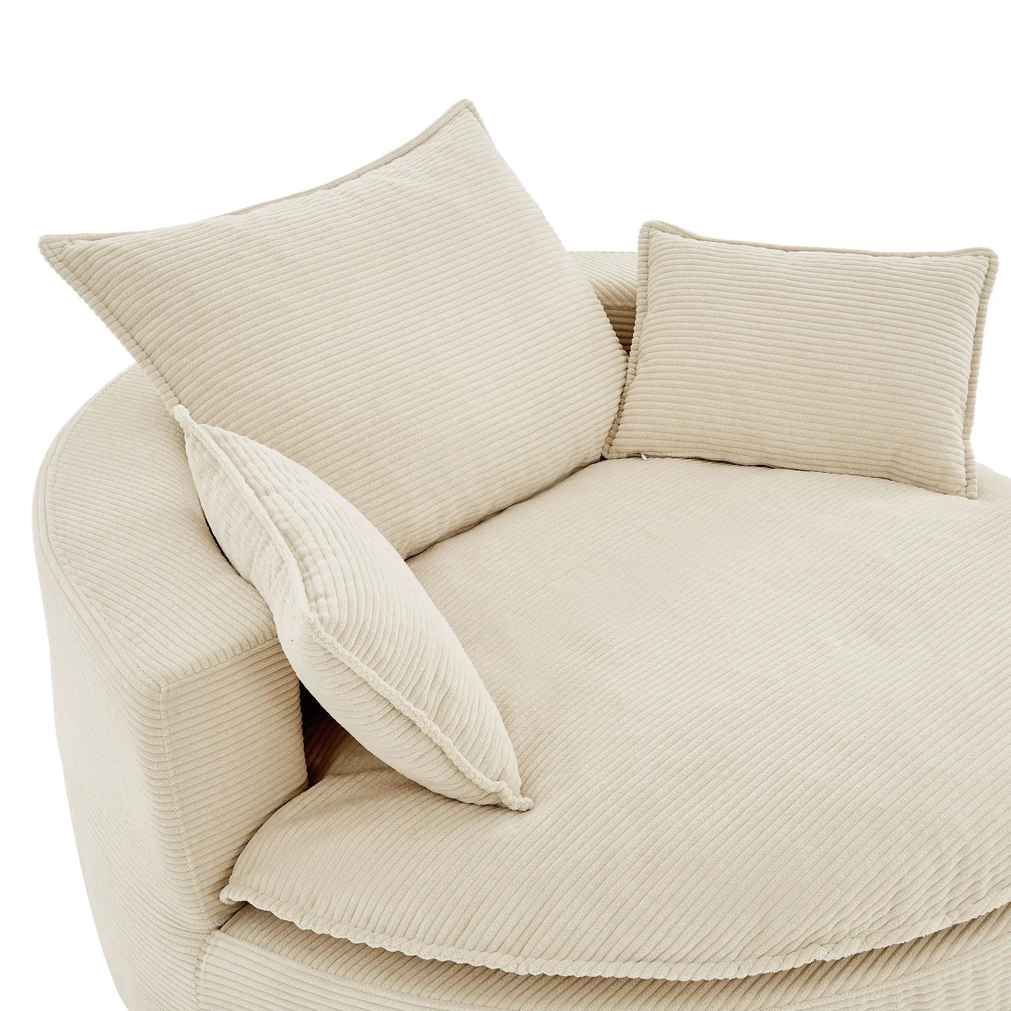 360° Swivel Accent Barrel Chair With Dual Layer Cushion And 3 Removable Pillows by HouseOfZazla