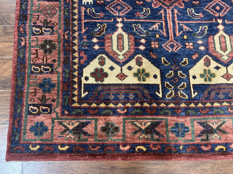 Persian Tribal Heriz Design Rug 6x9, Pottery Barn Rug, Hand Knotted Wool Vintage Rug by Jewel Rugs