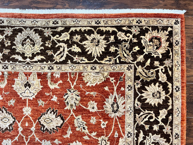 Pakistani Oriental Rug 6x9, Red, Floral Allover, Handmade Wool Rug, Peshawar Chobi Rug, Pak Persian Carpet 6 x 9 by Jewel Rugs