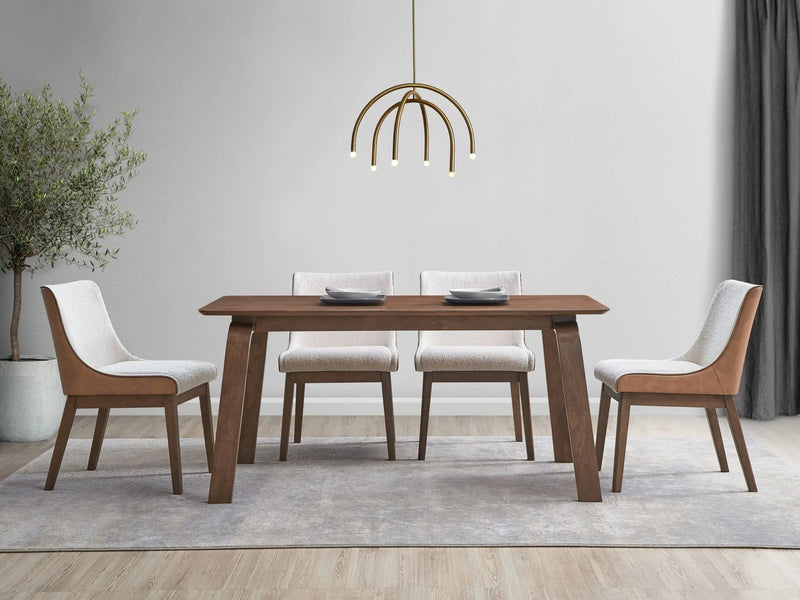 Ginny 5 Piece Dining Room Set with Side Chairs - Walnut by HouseOfZazla