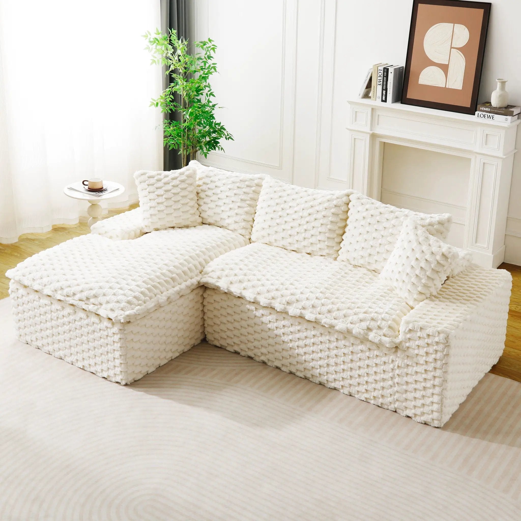 Modular Sofa, Convertible Twin Seat With Chaise Lounge by Unique Piece Furniture