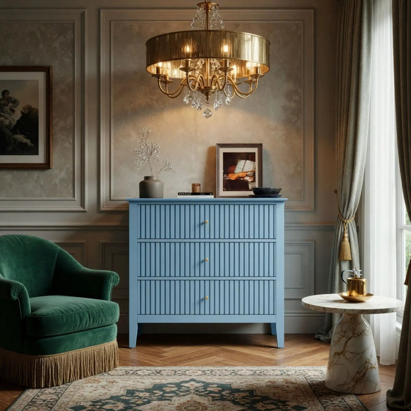 Fluted 3 Drawer Nightstand With Soft Close Slides by HouseOfZazla