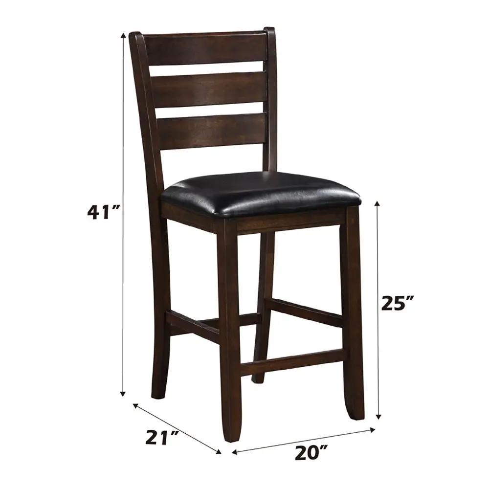 Urbana - Counter Height Chair (Set of 2) - Black Synthetic Leather & Espresso by Unique Piece Furniture