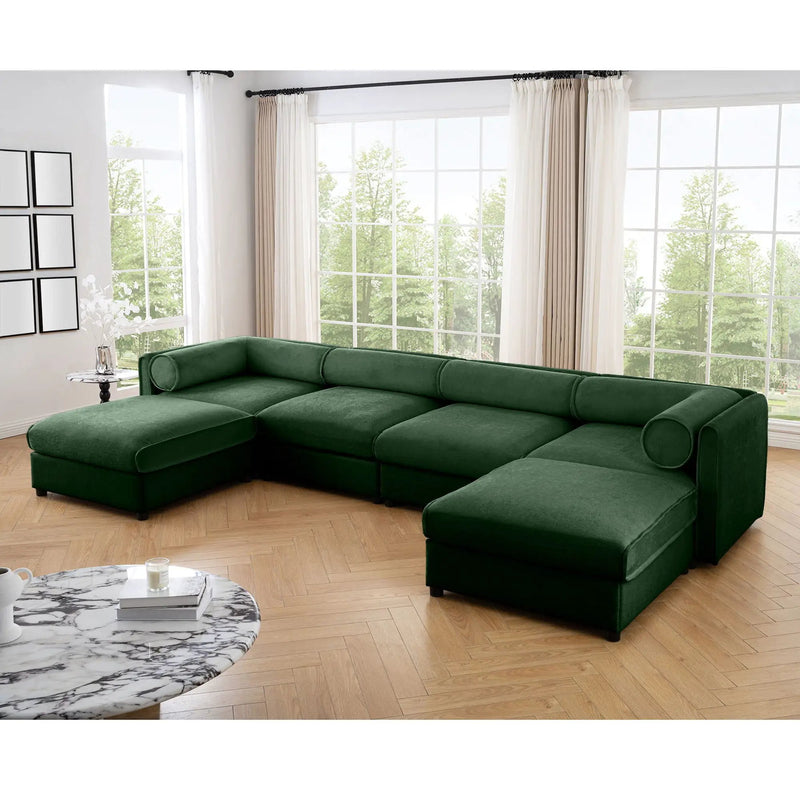 Contemporary Elegant Sofa With Storage And Ottoman by Unique Piece Furniture