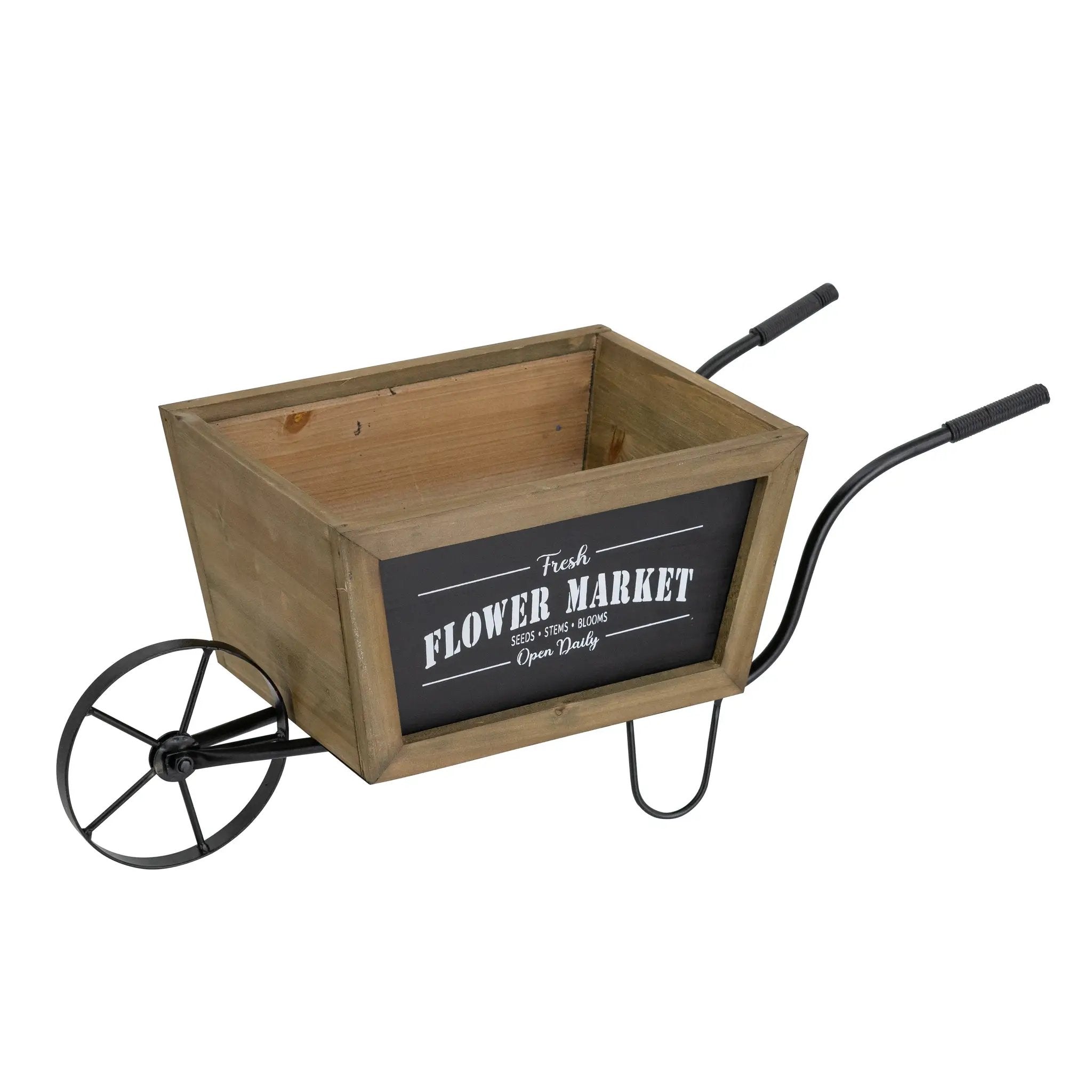 Farmhouse Wheelbarrow Planter with Flower Market Sign by HouseOfZazla