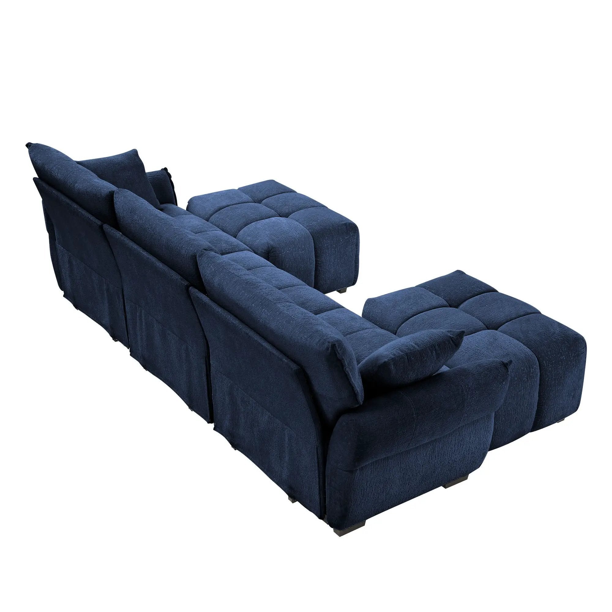 Sofa Set With Ottoman And Pillows, Textured, High Resilience Cushions by HouseOfZazla