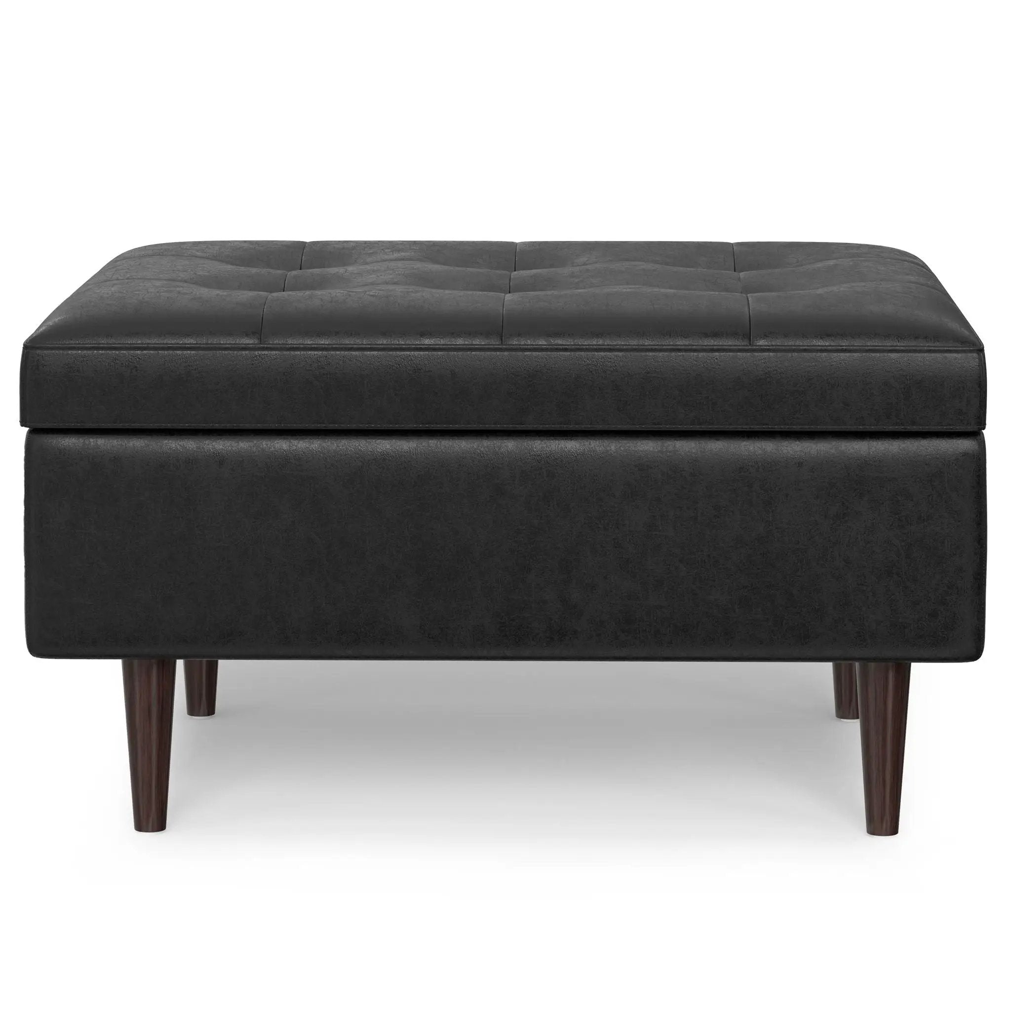 Shay - Large Square Coffee Table Storage Ottoman Mid-Century Style by HouseOfZazla