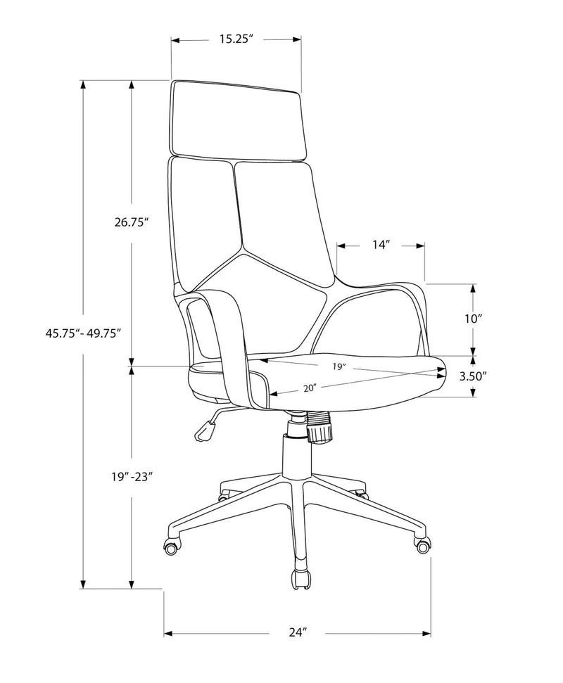 Office Swivel Chair, Adjustable Height, Ergonomic, Armrests, Contemporary & Modern by Unique Piece Furniture