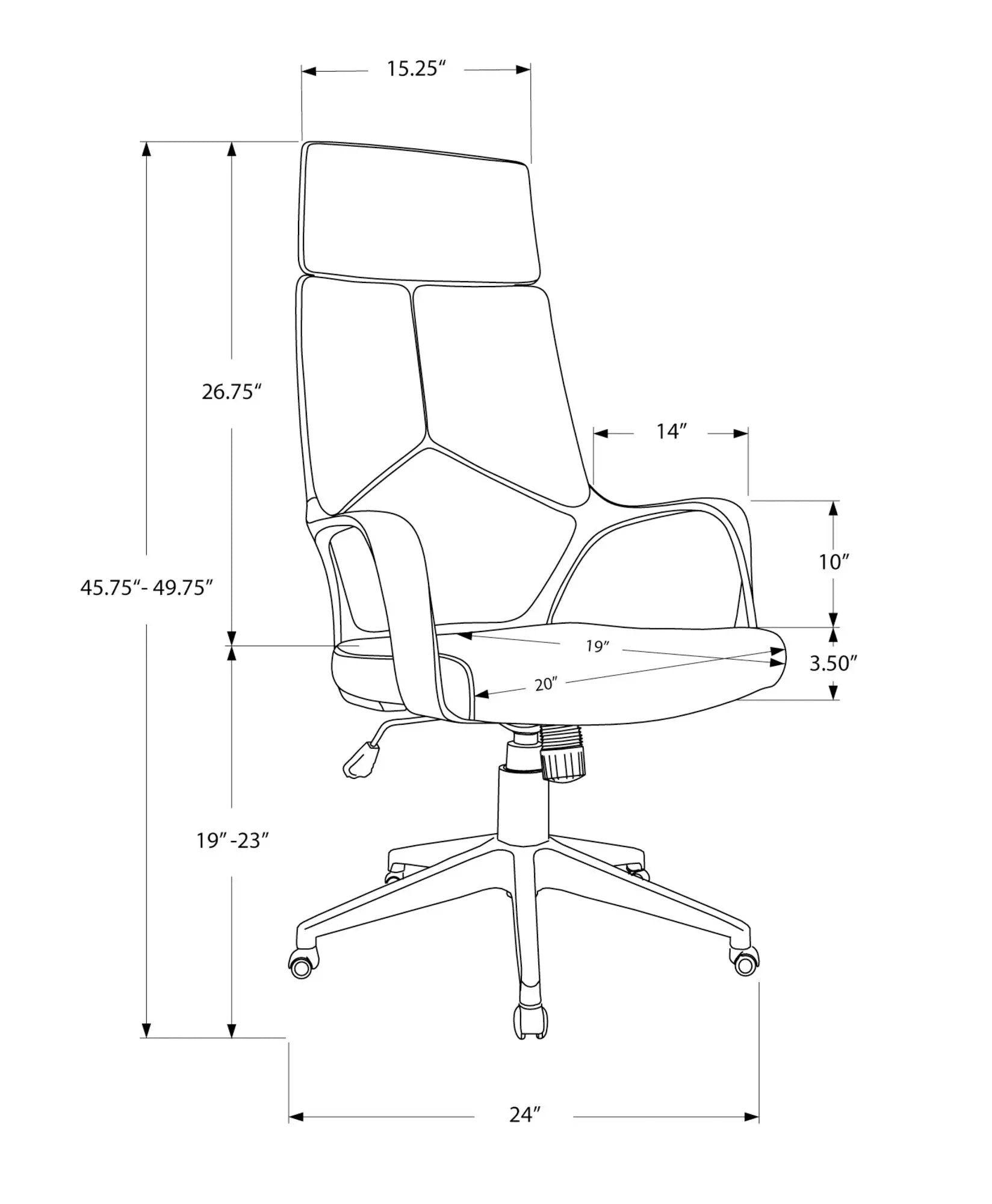 Office Swivel Chair, Adjustable Height, Ergonomic, Armrests, Contemporary & Modern by Unique Piece Furniture