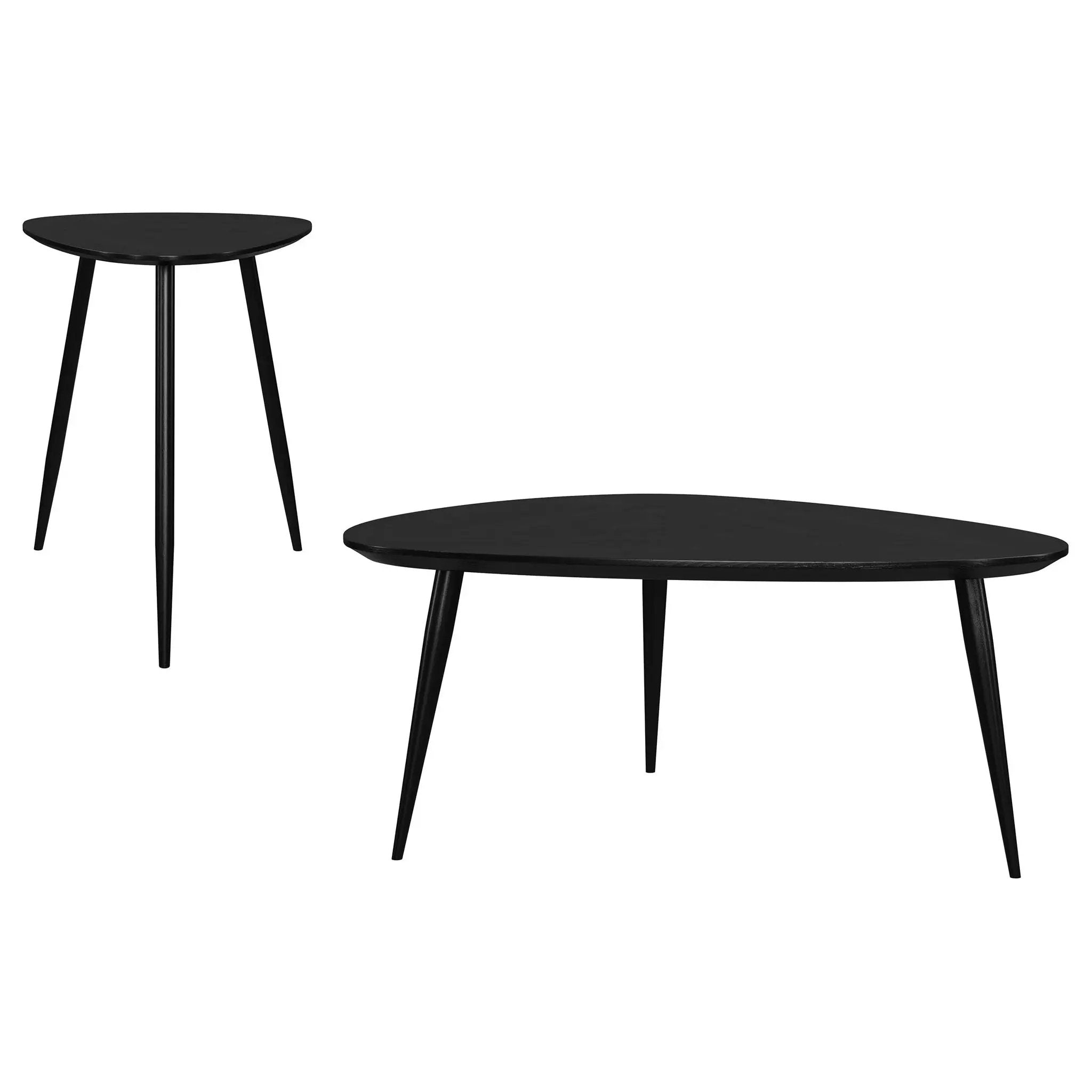 Odessa 2-piece Triangular Coffee and End Table Set Black by Unique Piece Furniture
