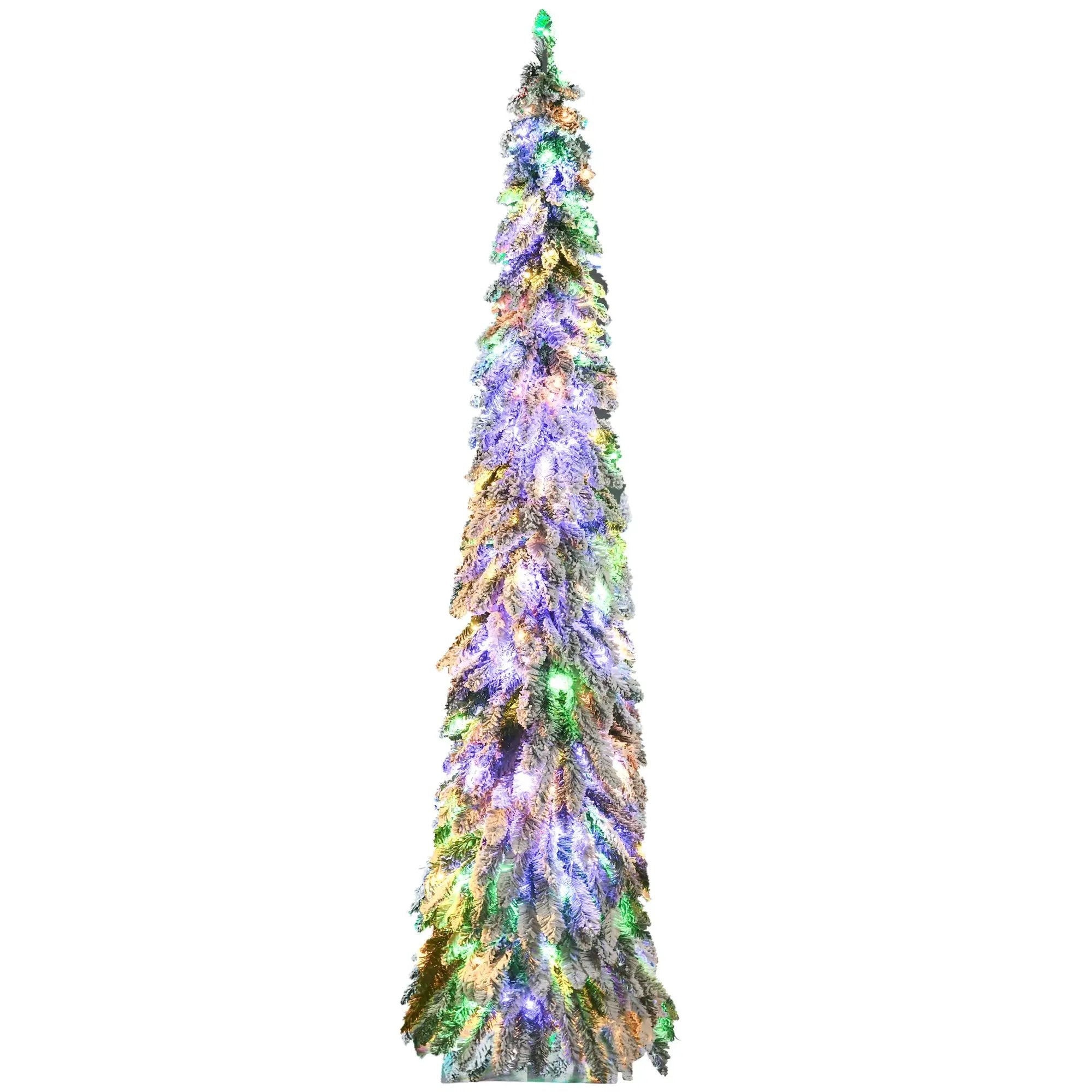 HOMCOM 7ft Tall Prelit Pencil Artificial Christmas Tree by HouseOfZazla