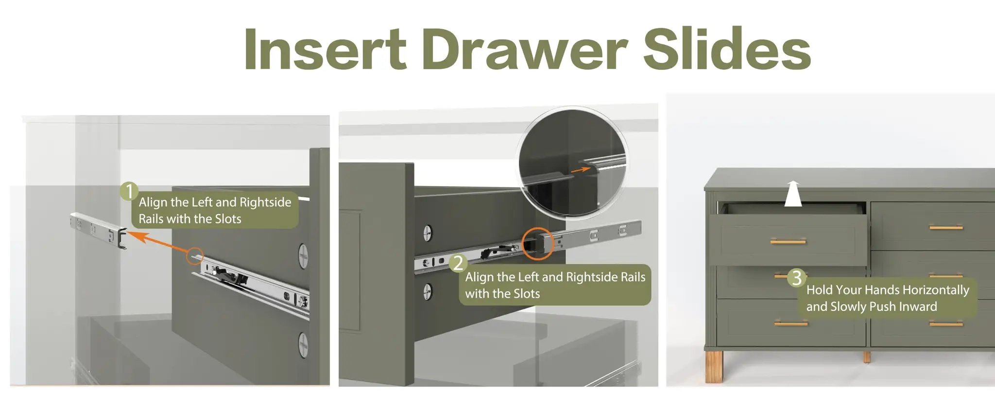 6-Drawer Double Dresser in Olive by HouseOfZazla
