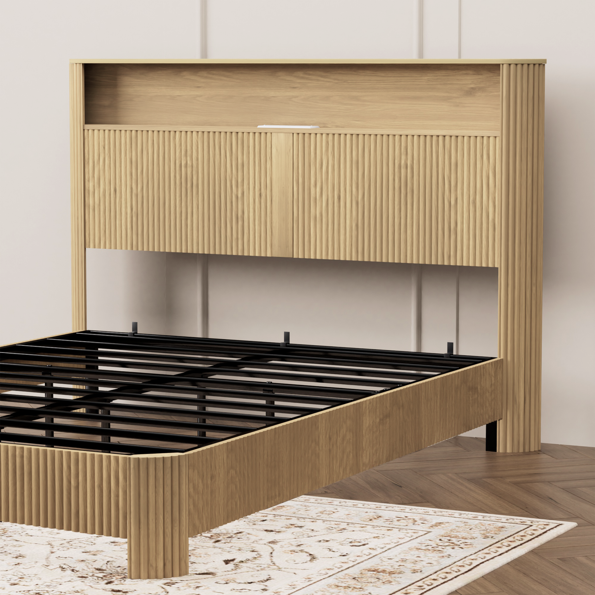 Queen Size Bed Frame With Storage Headboard by HouseOfZazla