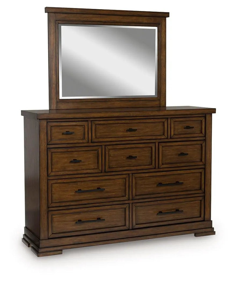 Taffenbrook - Dresser And Mirror - Medium Brown by Unique Piece Furniture