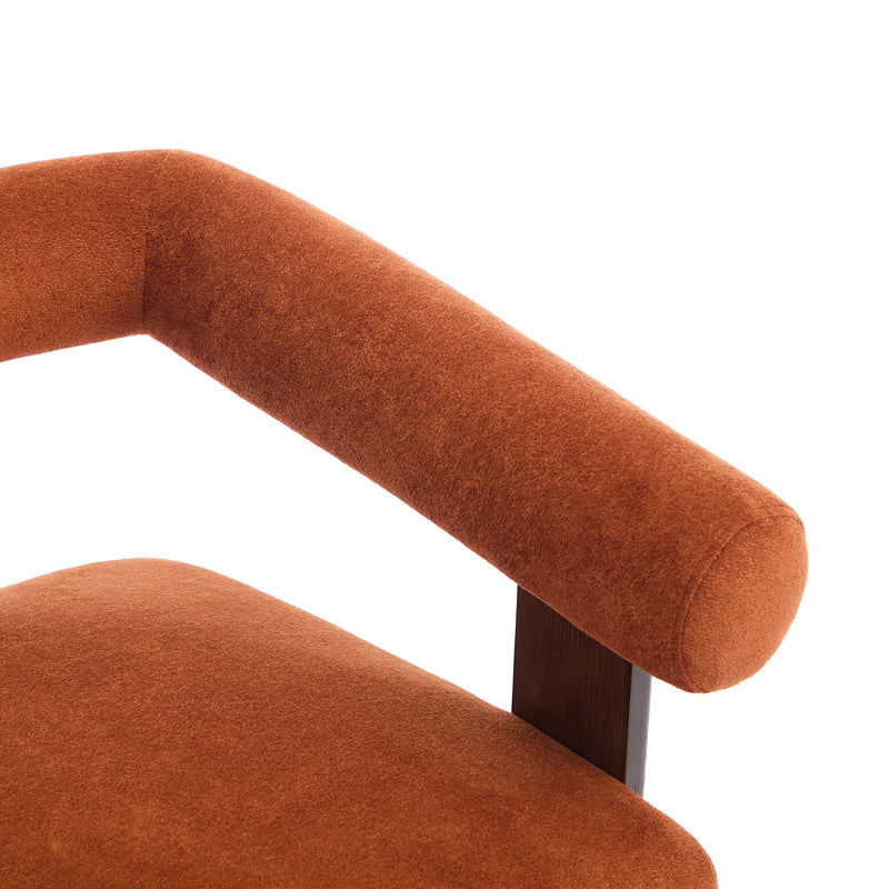 Round Armrest Loveseat (Dark Orange + Brown) by HouseOfZazla